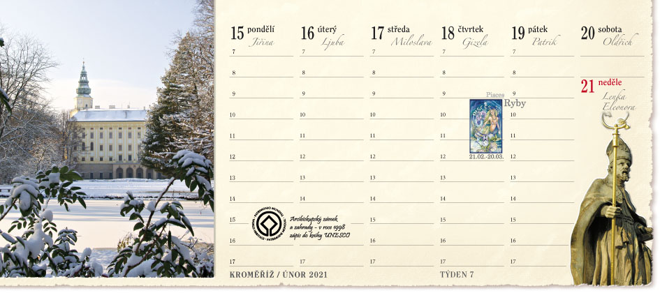 stolní kalendář Kroměříž 2021